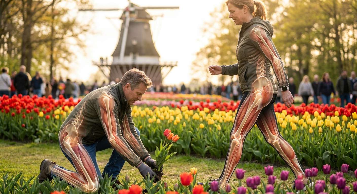Walking 10,000 steps during Tulip Time festival in Holland MI to support spinal health