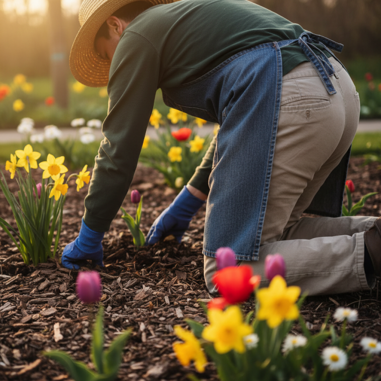 Spring yard work back pain prevention Holland MI