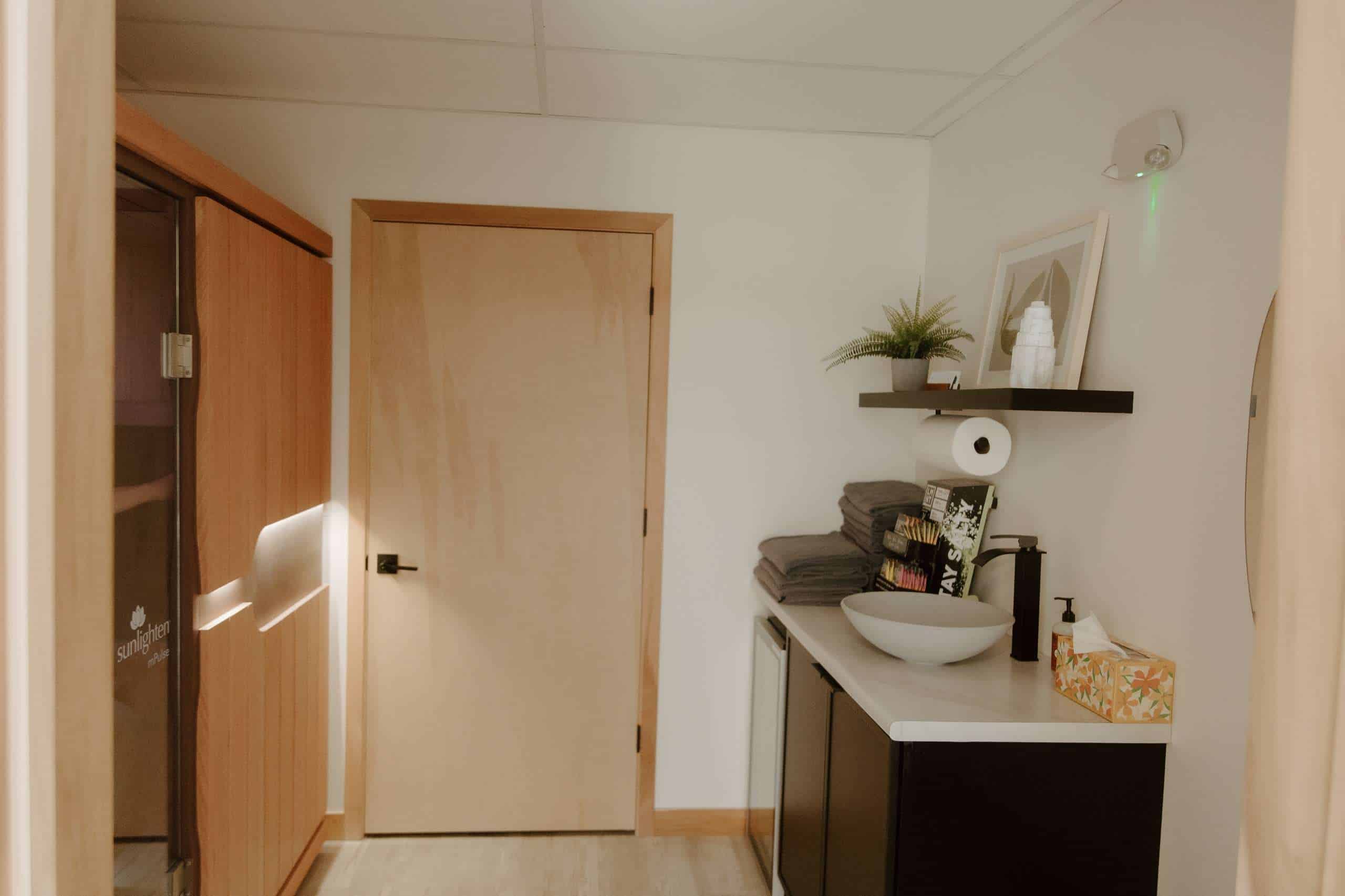 Sunlighten mPulse infrared sauna room at McAlpine Chiropractic in Holland, MI