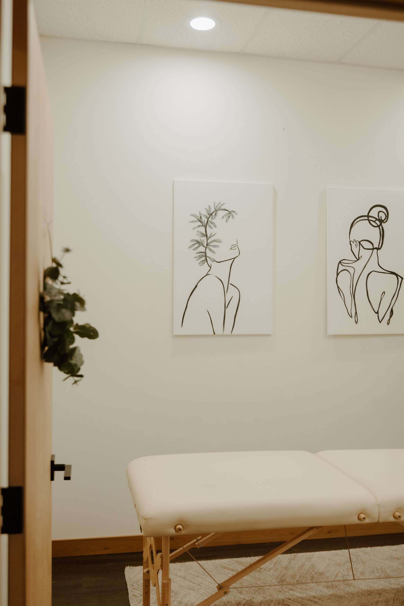 Massage therapy room at McAlpine Chiropractic Group, Holland MI